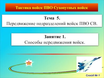 Передвижение подразделений войск ПВО СВ. Способы передвижения войск. Задание 5.1