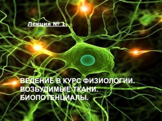 Ведение в курс физиологии. Возбудимые ткани. Биопотенциалы. (Лекция № 1)