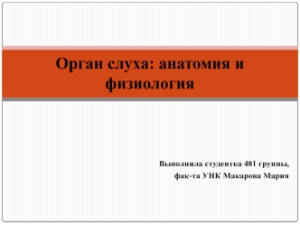 Орган слуха: анатомия и физиология