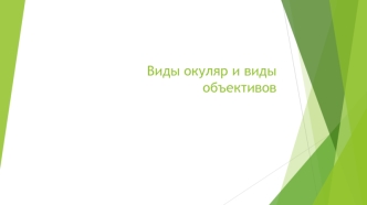 Виды окуляр и виды объективов