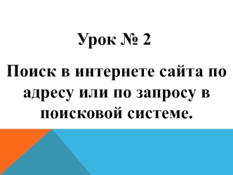 Поиск в интернете сайта по адресу или по запросу в поисковой системе (Урок 2)