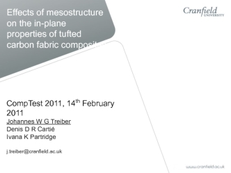 Effects of mesostructure on the in-plane properties of tufted carbon fabric composites