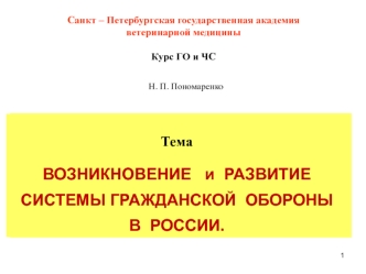 Возникновение и развитие системы гражданской обороны