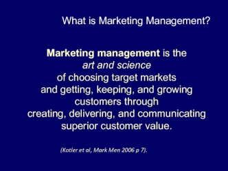 What is Marketing Management?