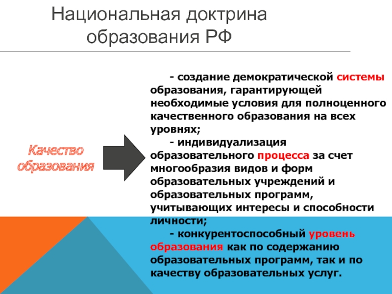 Национальная доктрина образования. Демократическое образование. Демократизация системы образования это.