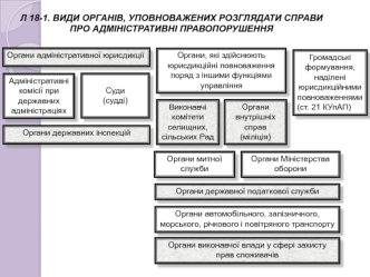 Види органів, уповноважених розглядати справи про адміністративні правопорушення