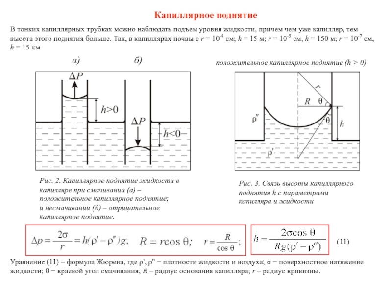 Высота капилляра. Капиллярное поднятие и опускание жидкости. Метод измерения капиллярного поднятия жидкости. Капиллярные явления. Формула Жюрена.. Капиллярная трубка физика.