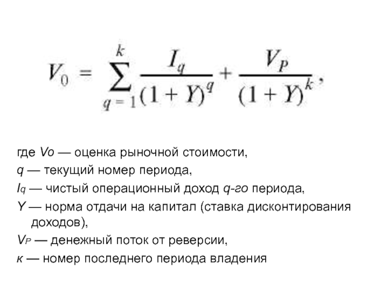 Чистый период. Норма отдачи на капитал. Ставка капитализации для реверсии. Модель дисконтирования дивидендов. Приведенный чистый операционный доход чод/ставка дисконтирования.