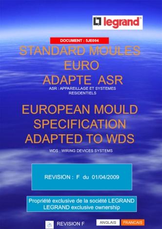 Standard moules euro adapte ASR. European mould specification adapted to WDS