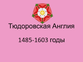 Тюдоровская Англия в 1485-1603 годы