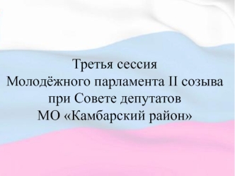 Третья сессия Молодёжного парламента II созыва при Совете депутатов МО Камбарский район