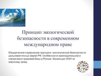 Принцип экологической безопасности в современном международном праве