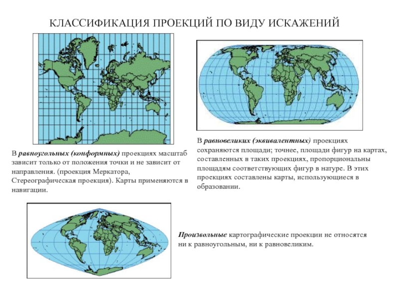 Какая карта имеет наименьшее искажение