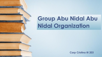 Group Abu Nidal. Organisation