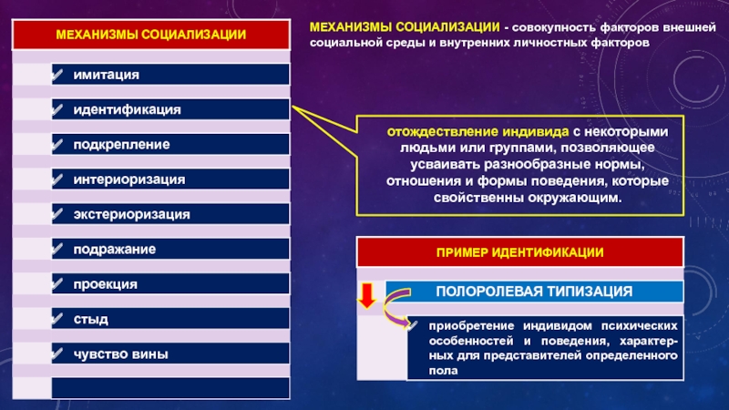 Внешние социальные. Внешние и внутренние факторы социализации. Пример имитации в социализации. Инструменты социализации. Характеристики внутренней личности.