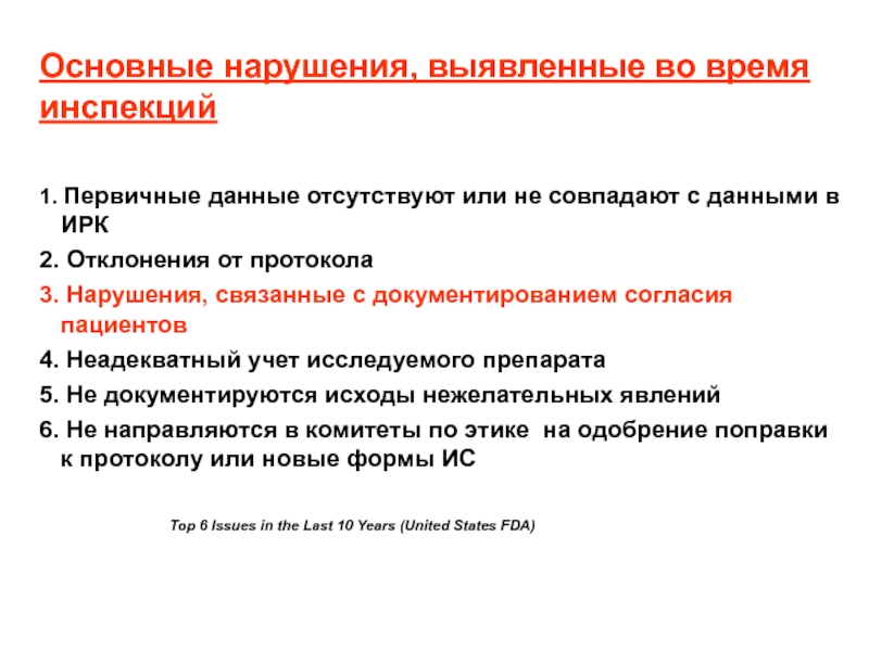 Нарушение протокола 6. Первичная медицинская документация. Первичные данные. Данные отсутствуют.