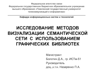 Исследование методов визуализации семантической сети с использованием графических библиотек