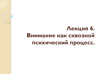 Внимание как сквозной психический процесс