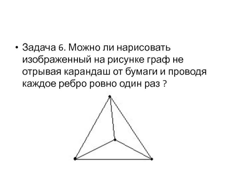 Можно ли нарисовать изображенный на рисунке граф не отрывая карандаша от бумаги