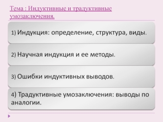 Индуктивные и традуктивные умозаключения