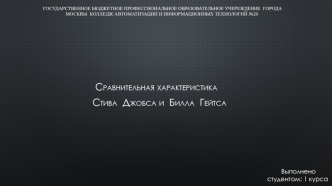Сравнительная характеристика Стива Джобса и Билла Гейтса
