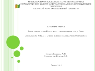 Реконструкция сквера Памяти жертв техногенных катастроф, г. Пермь