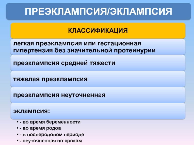 Преэклампсия эклампсия казакша презентация