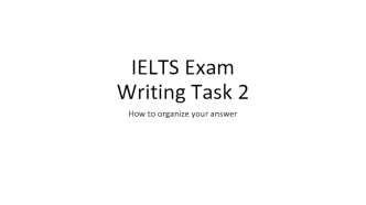 How to organize your answer. Use the following guide to plan, organize and paragraph an essay in IELTS Writing