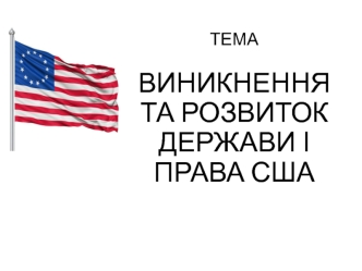 Виникнення та розвиток держави і права США