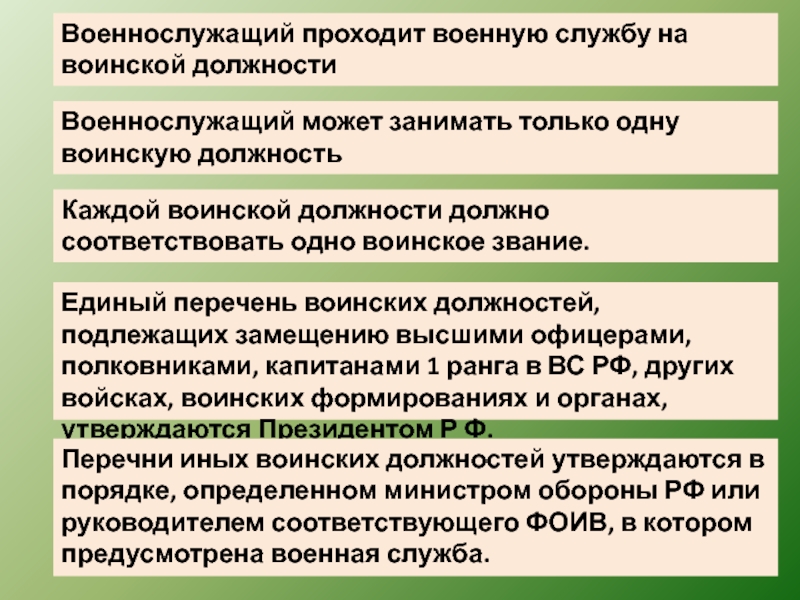 Воинские должности военнослужащих