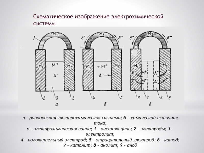 Схема электрохимической системы