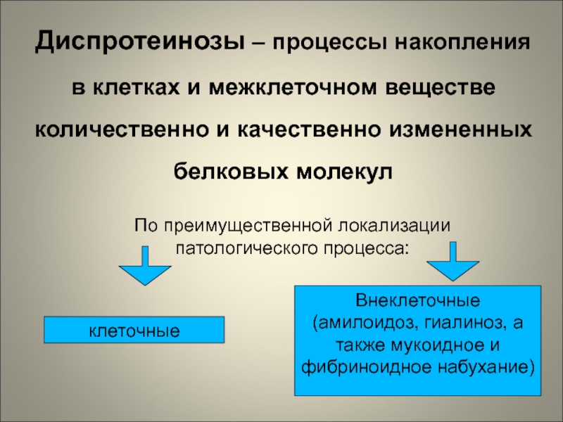 Процесс накопления. Диспротеинозы. Паренхиматозные диспротеинозы морфогенез. Внутриклеточный диспротеиноз. Диспротениоз ВВ патологии это.