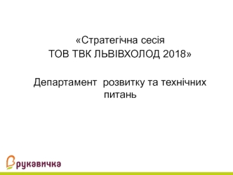 Стратегічна сесія ТОВ ТВК ЛЬВІВХОЛОД 2018. Департамент розвитку та технічних питань