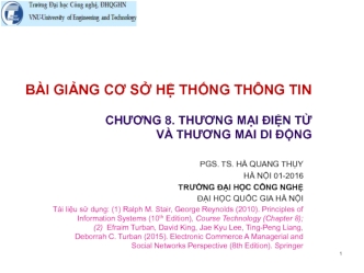 Bài giảng cơ sở hệ thống thông tin chương 8. Thương mại điện tử và thương mai di động