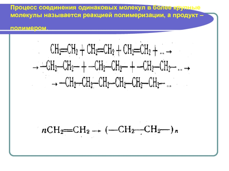 Продукты реакции полимеризации
