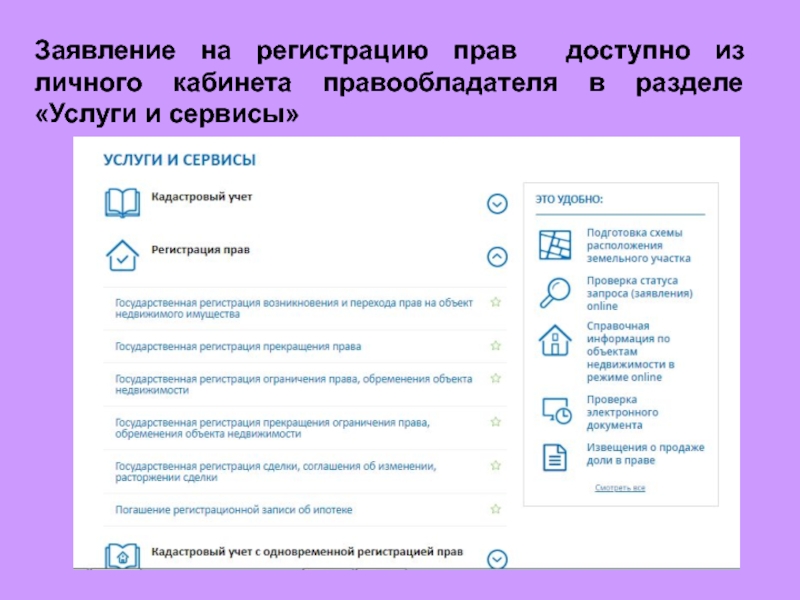 Электронная регистрация сделок с недвижимостью. Электронные услуги и сервисы в кадастре. Тесты регистрация прав