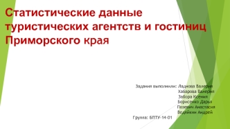 Статистические данные туристических агентств и гостиниц Приморского края