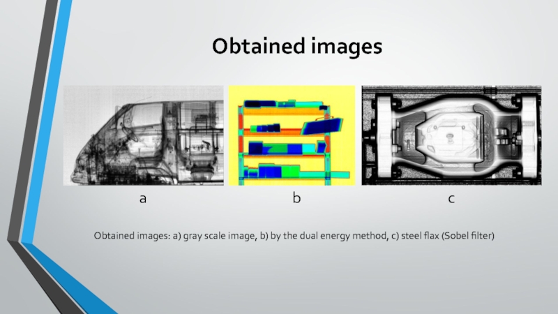 Obtained imagesabcObtained images: a) gray scale image, b) by the dual
