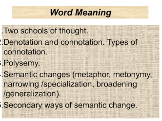 Word Meaning