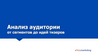 Анализ аудитории от сегментов до идей тизеров