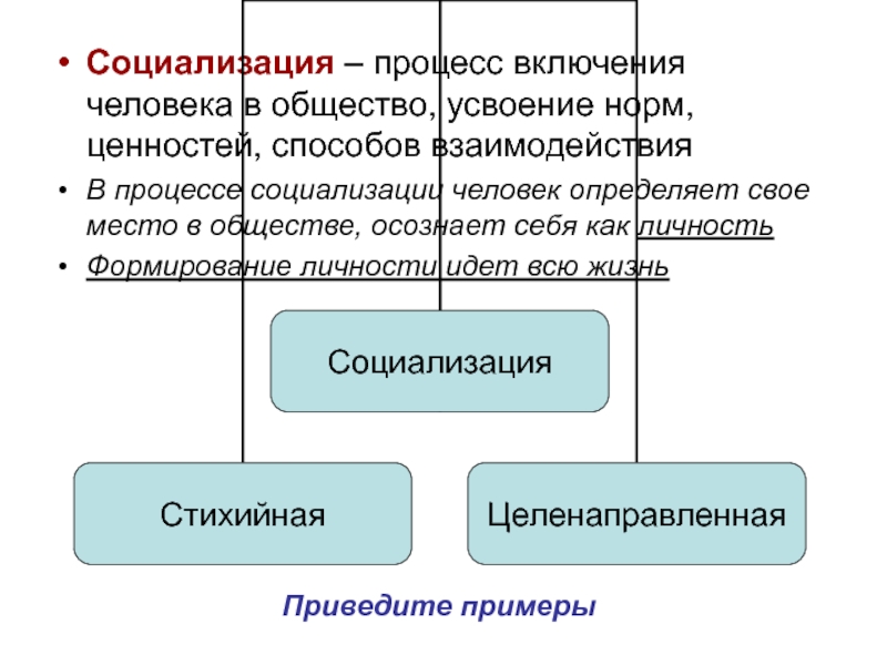 Процесс включения людей в общество