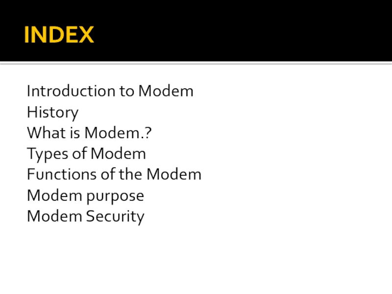 Modem. Introduction to Modem