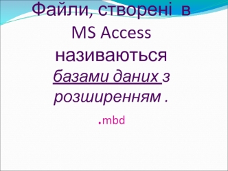 Лекція 8. База даних Access