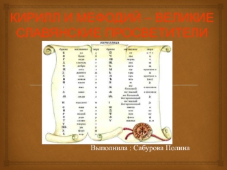 Создатели славянской азбуки Кирилл и Мефодий