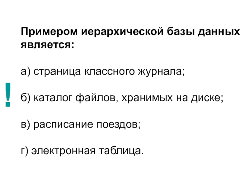 Примером базы данных является. Примером иерархической базы данных является. Примером иерархической базы данных является страница классного. Что является примером иерархической БД. Примером иерархического способа организации данных является ….