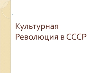 Культурная революция в СССР