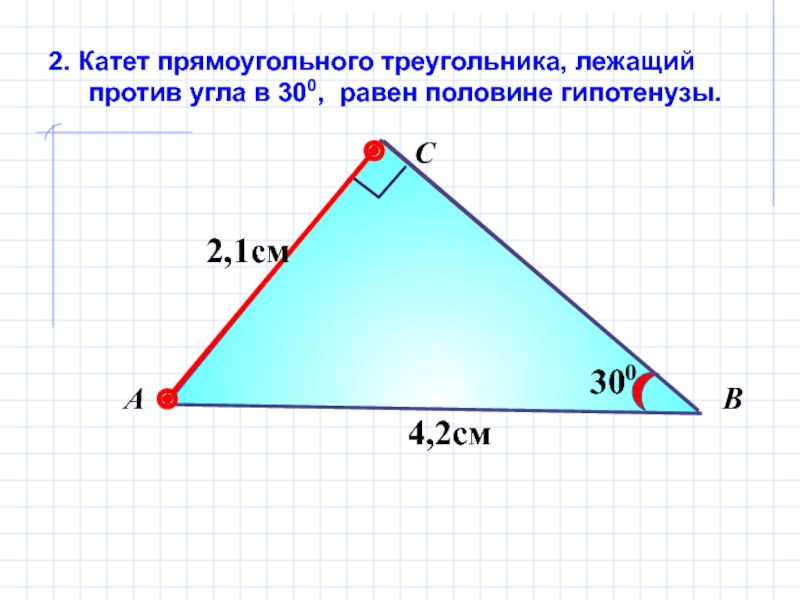 Чему равен катет напротив угла 30. 30 Градусов в прямоугольном треугольнике. Катеты прямоугольного треугольника с углом 30 градусов.