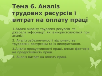 Аналіз трудових ресурсів і витрат на оплату праці