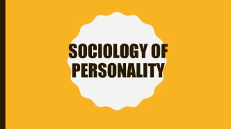 Sociology of personality