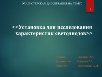 Установка для исследования характеристик светодиодов